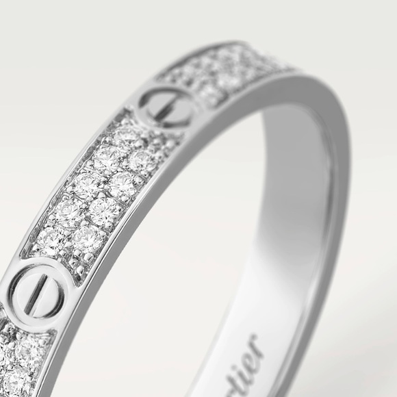 ***SOLD** Cartier Pave Diamonds Love Ring White gold Box +Cert of Authenticity - Picture 6 of 15